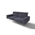 DOMO. Collection Rosario Sofa, 2,5er Garnitur mit Nackenfunktion, 2,5 Sitzer Couch, 204x98x81 cm, Polstergarnitur in dunkelblau
