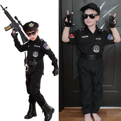 Costume de policier Anime pour enfants uniforme de fête de carnaval spécial pour enfants armée