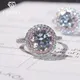 CC – bague de mariage pour femmes couleur argent zircone cubique Diamant rose fiançailles