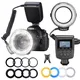 Anneau lumineux LED Macro 48 avec 8 adaptateurs pour appareil photo reflex numérique Nikon