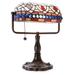 12-inch Stained Glass Desk Lamp with Blue Gemstones