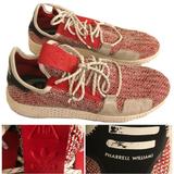 Adidas Shoes | Adidas X Pharrell Williams Red Black White Grey Size 10 M Mens Sneakers Shoes | Color: Gray/Red | Size: 10