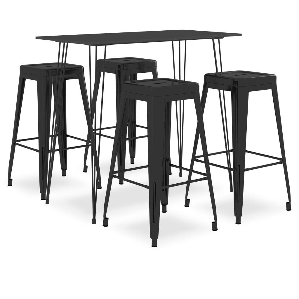 vidaXL 5-tlg. Bar-Set Schwarz Image
