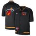 Men's Nike Black/White Miami Heat 2021/22 City Edition Therma Flex Showtime Short Sleeve Full-Snap Bomber Jacket