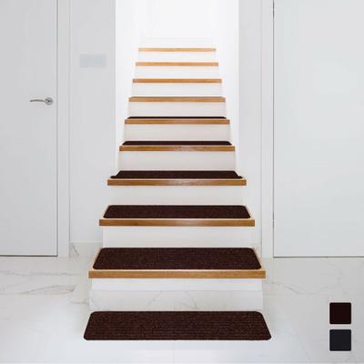 Costway 15 Pieces 30 x 8 Inch Slip Resistant Soft Stair Treads Carpet-Brown