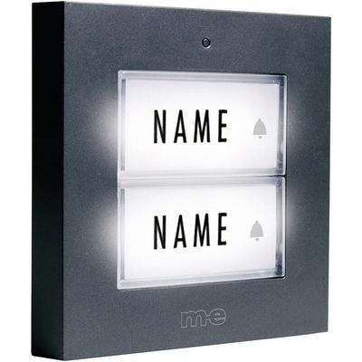 M-e Modern-electronics - KTB-2 a Klingelplatte mit Namensschild 2fach Anthrazit 12 V/1 a