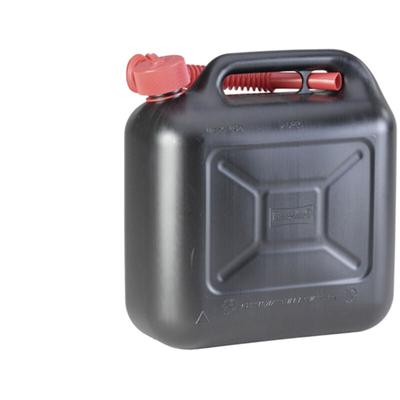 Kraftstoff-Kanister standard 10 l, hdpe schwarz, mit UN-Zulassung, rotes Zubehör - Hünersdorff