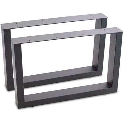 Bituxx - Tischbeine Tischkufen Tischgestell Tischuntergestell Stahl Metall Eckig (64x40, Schwarz) Image