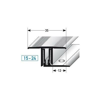 Klick-Übergangsprofil / Übergangsschiene für Laminat / Parkett "Southgate", Höhe 15 - 24 mm, 35 mm