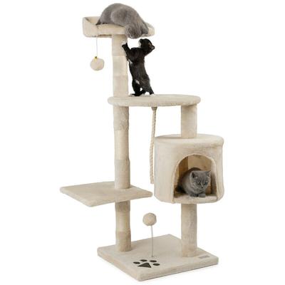 Kratzbaum Kletterbaum Katzenkratzbaum Höhe 112 cm, beige - beige - Lionto