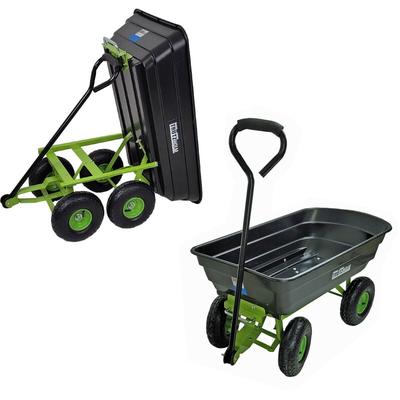 Gartenwagen kippbar Tragkraft 300 kg schwarz/grün Handwagen Transportwagen Transportkarre Image