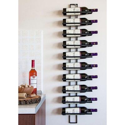 Dandibo - Weinregal Flaschenregal Metall Schwarz Wand Dies 116 cm für 10 Flaschen Flaschenständer Image