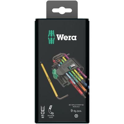 Wera - 967/9 tx bo Multicolour 1 sb Winkelschlüsselsatz, BlackLaser, 9-teilig