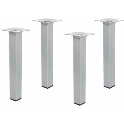 Tischfüße 4er Set Ausführung Silber Eckig 25 x 25mm Höhe 250mm Möbelfüße Metall Image