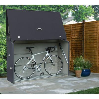 Metall Gerätebox, Fahrradbox 'Sesam', Aufbewahrungsbox inkl. Boden anthrazit 185 x 76 x 139 cm (l x