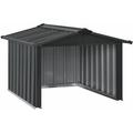 Juskys Mähroboter Garage mit Satteldach - Rasenmäher Dach Carport aus Metall - 86 × 98 × 63 cm