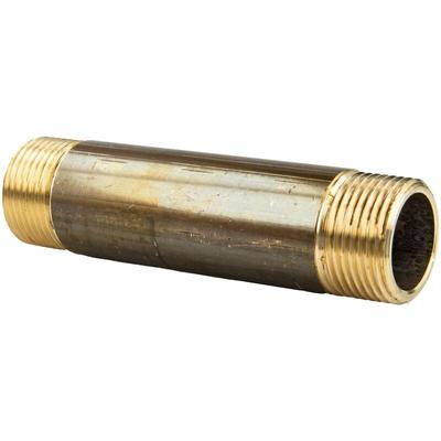 Tecuro - Rohrdoppelnippel, beids. Außengewinde r 1 Zoll x 80 mm MS-blank, CW617N Image