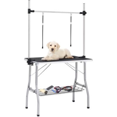 Vidaxl - Verstellbarer Trimmtisch für Hunde mit 2 Schlaufen und Korb Image