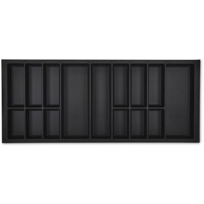 Orga-Box vii Besteckeinsatz Besteckkasten schwarz 1200 mm mit Softtouch Oberfläche - Color