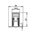 Athmer - Türdichtung Schall-Ex® duo L-15/28 os 1-404 2-s.L.833mm Alu.silberf.HLT