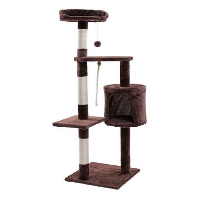 Kratzbaum Katzenbaum Katzenkratzbaum Kletterbaum Spielbaum für Katzen 112 cm xl Braun Image