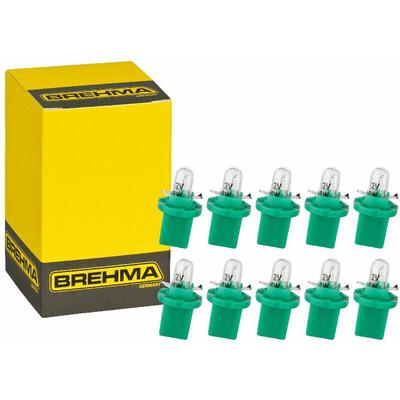 10x Brehma BAX10d B8,5d Grün Instrumentenbeleuchtung 12V 2W