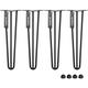 4 x Hairpin Tischbeine Metall 3-Stangen, Hairpin Leg Möbelfuß, Schwarz, 80 cm, HLT-13A-80-9005