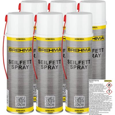 Brehma - 6x Seilfett Spray 500ml Fettspray Sprühfett Kettenfett