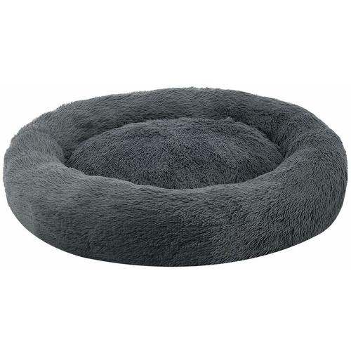 Juskys - Haustierbett Monty xxl 100 cm Dunkelgrau – Hundebett rund für Hunde & Katzen – Katzenbett