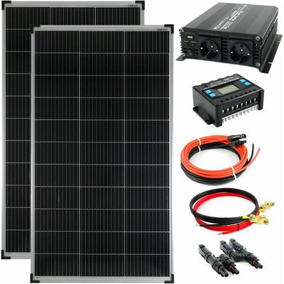 Solaranlage Komplettset SOLARTRONICS 2x140 Watt Solarmodul 1000 Watt Spannungswandler Image