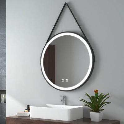EMKE Badspiegel mit Beleuchtung Badezimmerspiegel Wandspiegel, Stil 4, ф70cm, Runder Spiegel mit