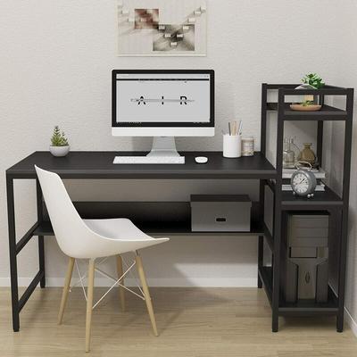 Computer Desk with 4 Tier Storage Shelves - 41.7'' Student Study Table with Bookshelf Modern Wood