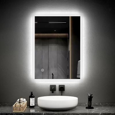Emke - Badspiegel mit Beleuchtung led Wandspiegel Badezimmerspiegel, 80x60cm, Kaltweißes Licht, Image