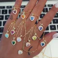 CRMYA-Collier Titanic Coussins Of Ocean AAA Cubic Conia Plaqué Or PmotSilver Pendentif Love