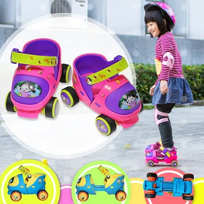 Patins à roulettes coulissants réglables pour enfants bouton d'arrêt de sécurité chaussures de
