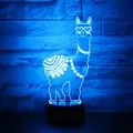 Llama – lampe 3D en forme d'alpaga en acrylique Illusion décorative 7 couleurs cadeau idéal