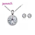 Ensemble de bijoux en argent regardé 925 pour femme collier pendentif boucles d'oreilles créoles