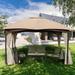 Aoodor Metal Frame Patio Gazebo with Mesh Netting and Canopy Top