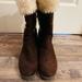 American Eagle Outfitters Shoes | Faux Leather Wedge Heel Boots. | Color: Brown/Cream | Size: 10