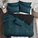 Colcha Linens Burkina Velvet Laguna Microfiber Comforter Set Polyester/Polyfill/Microfiber in Blue/Navy | Twin Comforter + 1 Standard Sham | Wayfair
