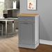 ECLIFE 10 Gallon Cabinet Trash Can Wood in Gray | 38.19 H x 22.44 W x 13.39 D in | Wayfair HKSOWB008GY