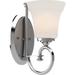 Red Barrel Studio® 1 - Light Dimmable Chrome Bath Sconce Glass/Metal in White | 11.25 H x 5.75 W x 8.75 D in | Wayfair