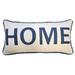 East Urban Home "HOME" Plush Laser Cut w/ Buffalo Check Reverse Decorative Pillow Down/Feather/Polyester in Blue/White | Wayfair