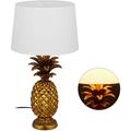 Relaxdays - Lampe de table ananas, moderne avec Abat-jour, Douille E27, décoration, avec câble, HxD