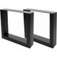 2x pied de table HHG 886, pour table basse, banc, cadre de table, industriel 37x40cm noir - black