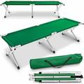 Xxl Lit de Camp Pliant pour Le Camping Vert 210 x 72 x 45 cm Tubes métalliques Charge Maximal 200kg