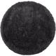 Tapis Rond Poil Long Noir en Polyester et Coton pour Chambre ou Salon au Style Scandinave 140 cm