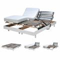 Ensemble 2 sommiers relaxation électrique flexpur 80x200 / Blanc/ 200x156x33 - Blanc