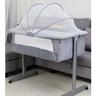 Lit Bébé Cododo Gris, Berceau Cododo Bébé avec Matelas, Côté Repliable, Fenêtre en Filet, 0-36