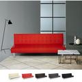 Canapé convertible 2 places clic-clac en similicuir inclinable design moderne Elly Couleur: Rouge